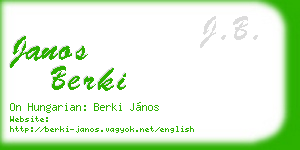 janos berki business card